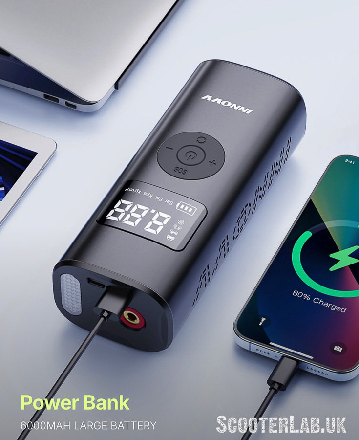 Innovv P1 Portable tyre Inflator & powerbank - Image 4