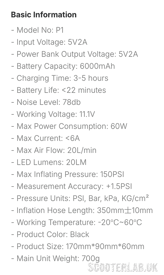 Innovv P1 Portable tyre Inflator & powerbank - Image 3